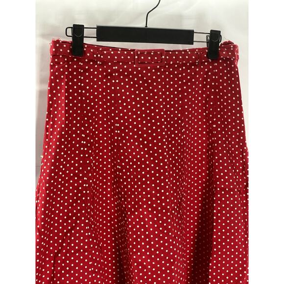 H&M Women's Red-White Polka Dot Belted A-Line Mini Skirt SZ 4 - Picture 3 of 12